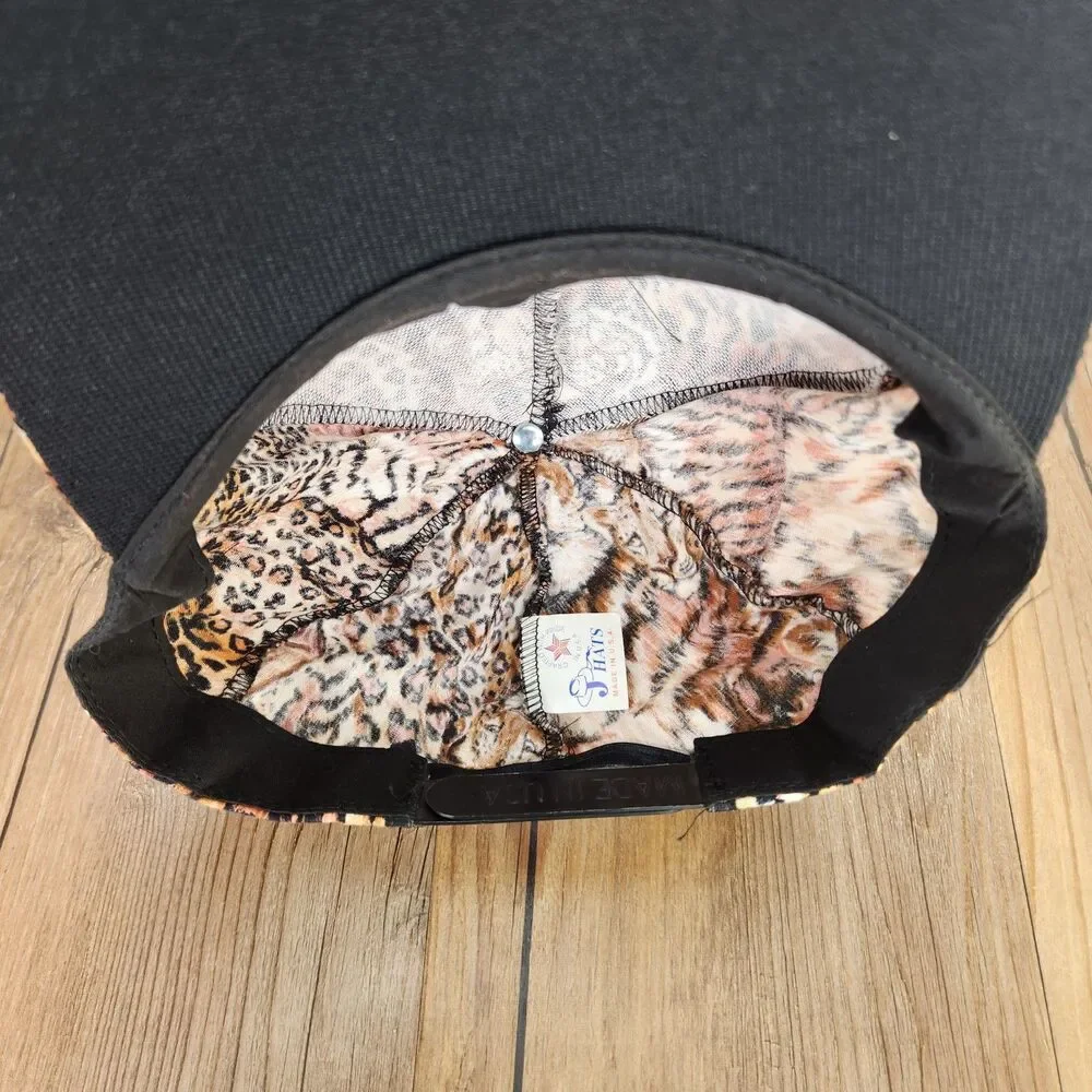 VTG J-Hats Utah's Hogle Zoo Snapback Hat Orange Tiger All Over Print Made in USA